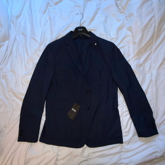 Boss Black, dark blue Blazer. Size 48R, 100%pure Virgin Wool. Part. Lined a very - Picture 2 of 9